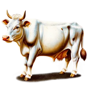 Vintage Cow Drawing Clipart Png 06272024 PNG image