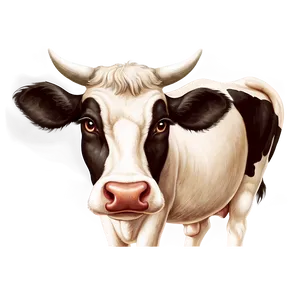 Vintage Cow Illustration Png Ruo PNG image