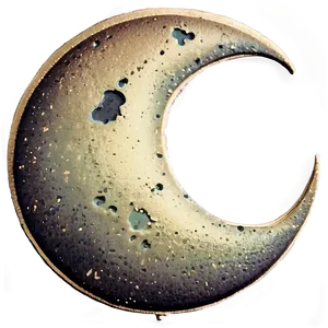 Vintage Crescent Moon PNG 06252024