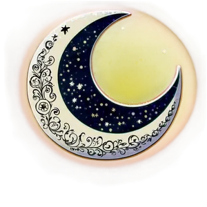 Vintage Crescent Moon PNG 59