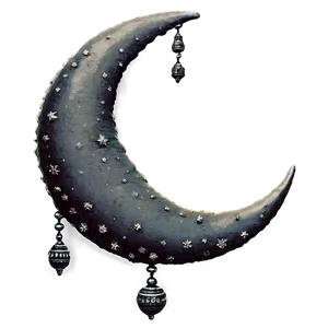 Vintage Crescent Moon Png 96 PNG image