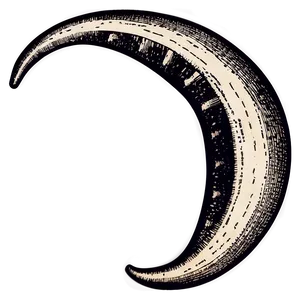 Vintage Crescent Moon PNG Ajc19
