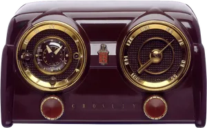 Vintage Crosley Radio Front View PNG image