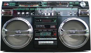 Vintage Crown Boombox Classic Design PNG image