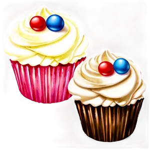 Vintage Cupcake PNG Tem PNG