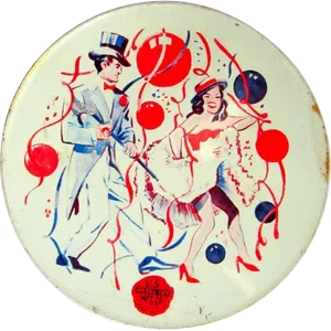 Vintage Dancing Couple Party Plate PNG image