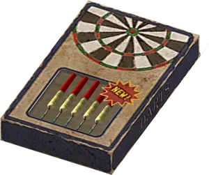 Vintage Dartboard Set3 D Model PNG