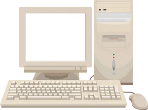 Vintage Desktop Computer Setup PNG image