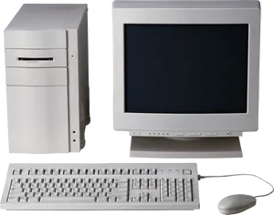 Vintage Desktop Computer Setup PNG image