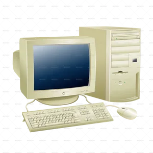 Vintage Desktop Computer Setup PNG image