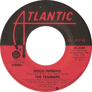 Vintage Disco Inferno Record Label PNG image