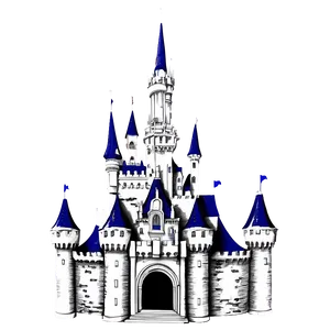 Vintage Disney Castle Sketch Png Fcw PNG image