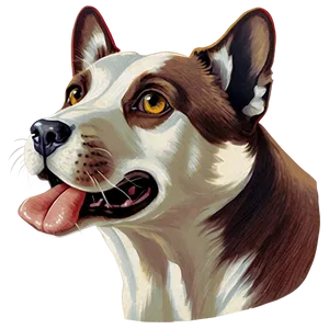 Vintage Dog Face Illustration PNG 06212024
