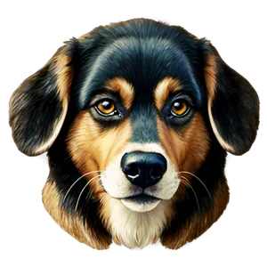Vintage Dog Face Illustration PNG Bgw48 PNG