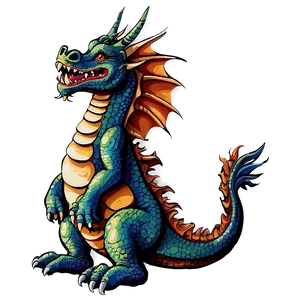 Vintage Dragon Clipart PNG Lnb