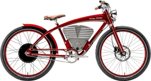 Vintage Electric Bicycle Profile PNG image