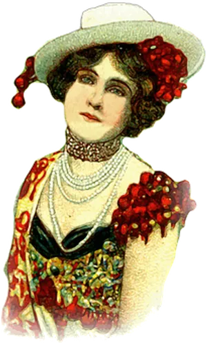 Vintage Elegant Womanwith Hat