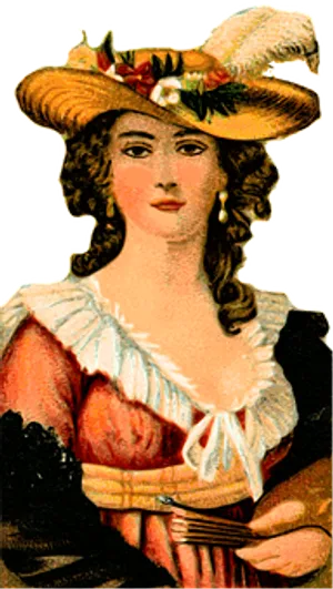 Vintage Elegant Womanwith Hat