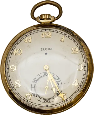 Vintage Elgin Pocket Watch PNG