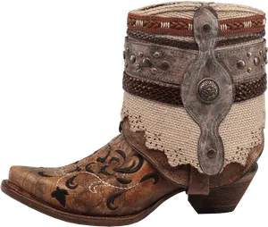 Vintage Embellished Cowboy Boot.png PNG image