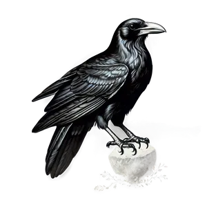 Vintage Engraved Raven PNG 06122024