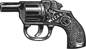 Vintage Engraved Revolver Illustration PNG image