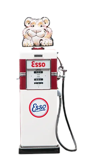 Vintage Esso Gas Pumpwith Tiger Topper