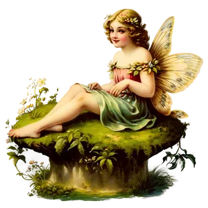 Vintage Fairy Illustration PNG Tyg