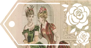 Vintage Fashion Tagwith Roses