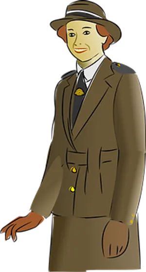 Vintage Female Detective Illustration
