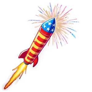 Vintage Firework Rocket PNG 77
