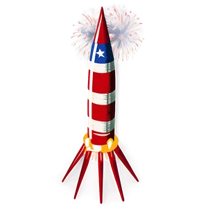 Vintage Firework Rocket PNG Vka65