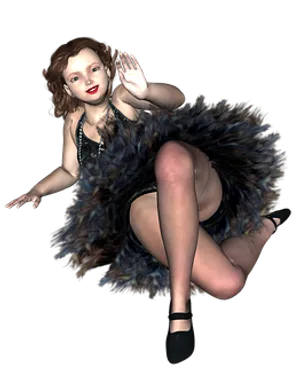 Vintage Flapper Dancer Pose PNG