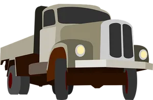 Vintage Flatbed Truck Illustration