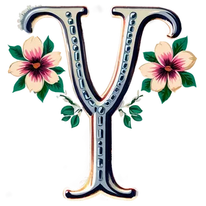 Vintage Flora Monogram PNG 88
