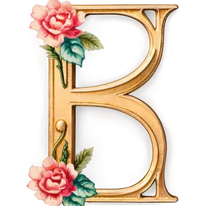 Vintage Flora Monogram Png Lnd58 PNG image