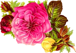 Vintage Floral Arrangement PNG image