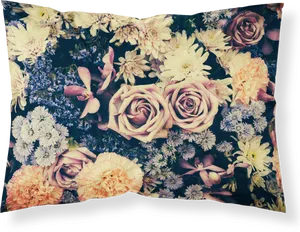 Vintage Floral Array Pillow Design PNG image