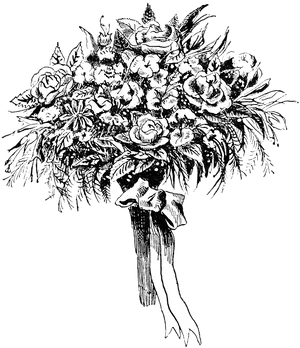 Vintage Floral Bouquet Illustration PNG image