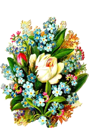 Vintage_ Floral_ Bouquet_ Illustration PNG image