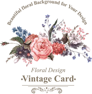Vintage Floral Design Card Vector PNG image