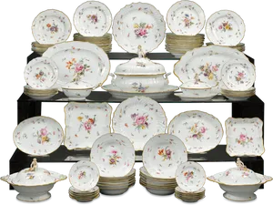 Vintage Floral Dinnerware Set PNG image