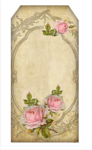 Vintage Floral Frame Template PNG