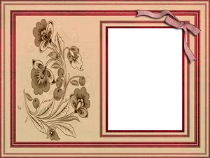 Vintage Floral Framewith Ribbon
