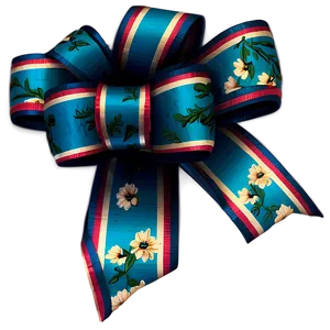 Vintage Floral Gift Bow PNG 06132024 PNG