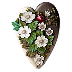 Vintage Floral Heart Png 23 PNG image