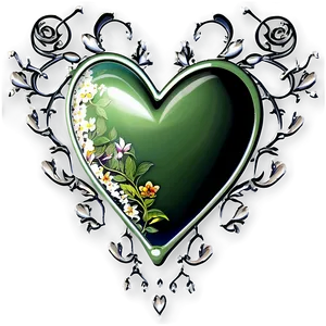 Vintage Floral Heart Png 61 PNG image