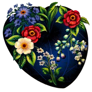 Vintage Floral Heart PNG Qsa PNG