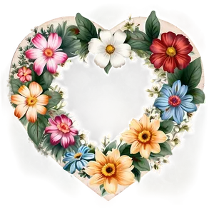 Vintage Floral Heart PNG Yjf83 PNG