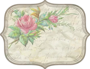 Vintage Floral Label Design PNG image